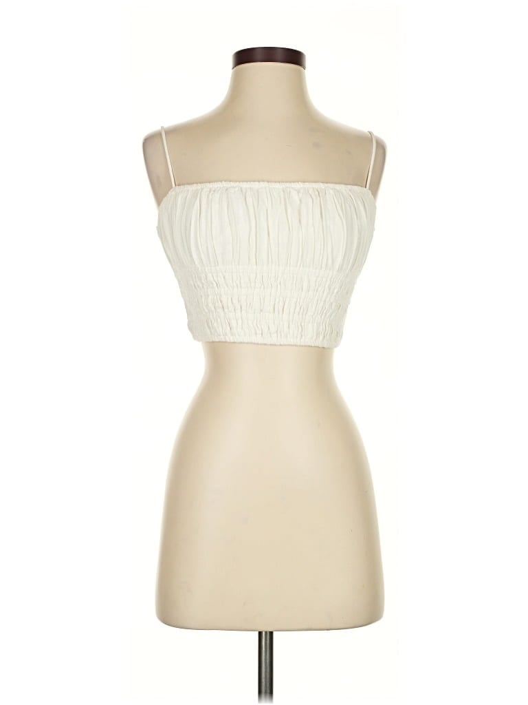 Click to view more detailed imagery on our partner's website Pre-owned Abercrombie & Fitch Sleeveless Top Ivory Strapless Neckline Tops In White