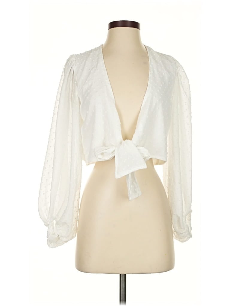 Pre-owned Altar'd State 3/4 Sleeve Blouse In White