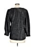 Ro & De Metallic Silver Long Sleeve Blouse Size L - photo 2