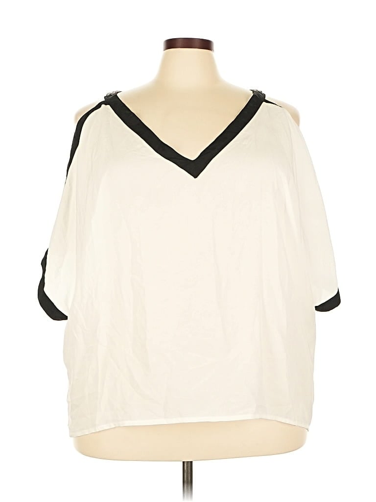 Pre-owned Ashley Stewart 3/4 Sleeve Blouse In White