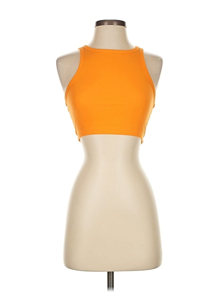 Pre-owned Wild Fable Tank Top Orange Halter Neckline Tops