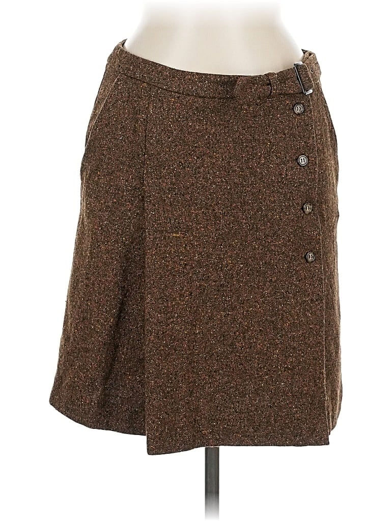 Pre-owned Sportmax Silk Skirt In Brown
