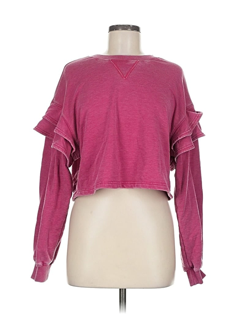 Pre-owned 7 For All Mankind 3/4 Sleeve T-shirt In Pink