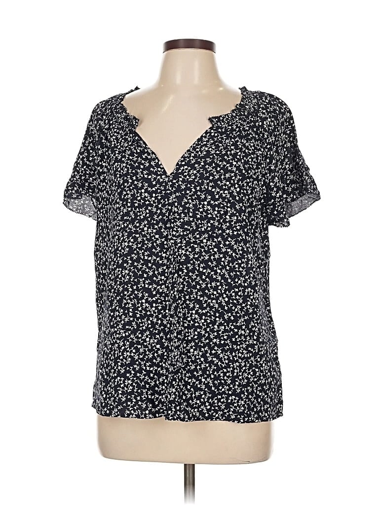 GAP Pre-owned Short Sleeve Blouse In Black