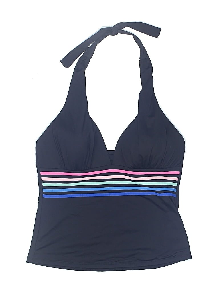 Pre-owned La Blanca Swimsuit Top Black Stripes Pattern Swimwear