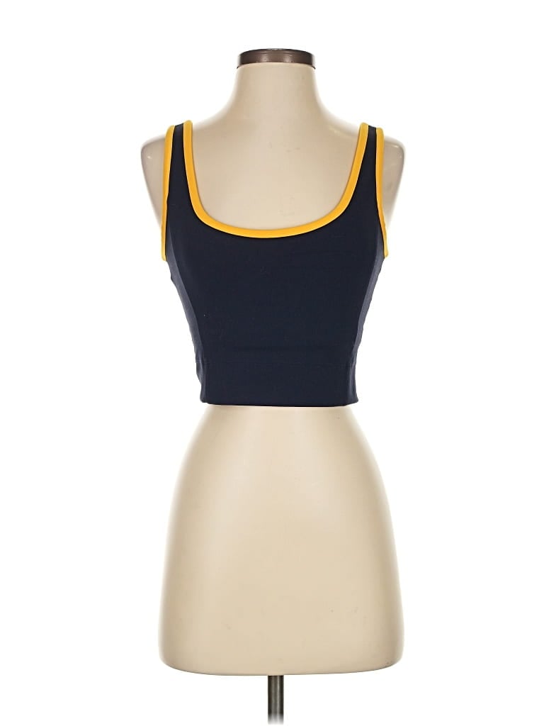 Pre-owned Lou & Grey Tank Top Yellow Strapless Neckline Tops