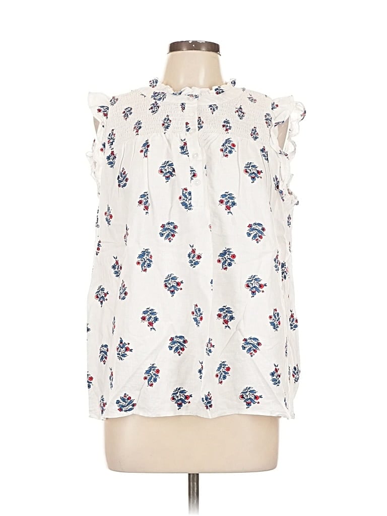 Pre-owned Ann Taylor Loft Outlet Sleeveless Blouse In White