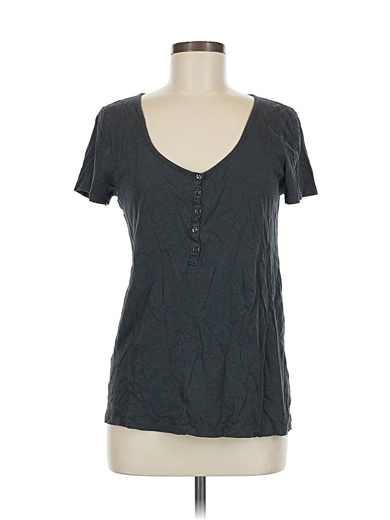 Pre-owned J.crew Factory Store Short Sleeve Henley Shirt In Gray