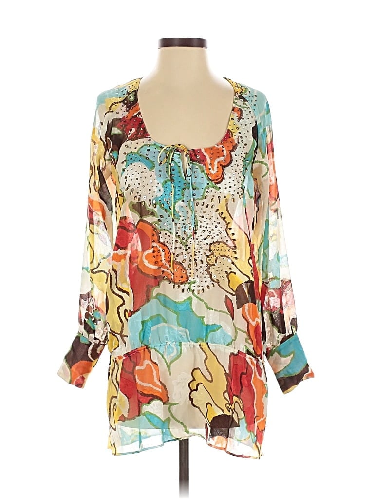 Pre-owned Bcbgmaxazria 3/4 Sleeve Blouse In White