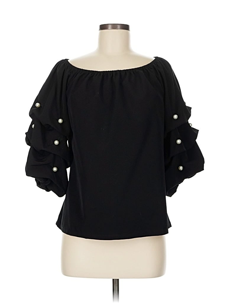 Click to view more detailed imagery on our partner's website Pre-owned Cece 3/4 Sleeve Blouse In Black