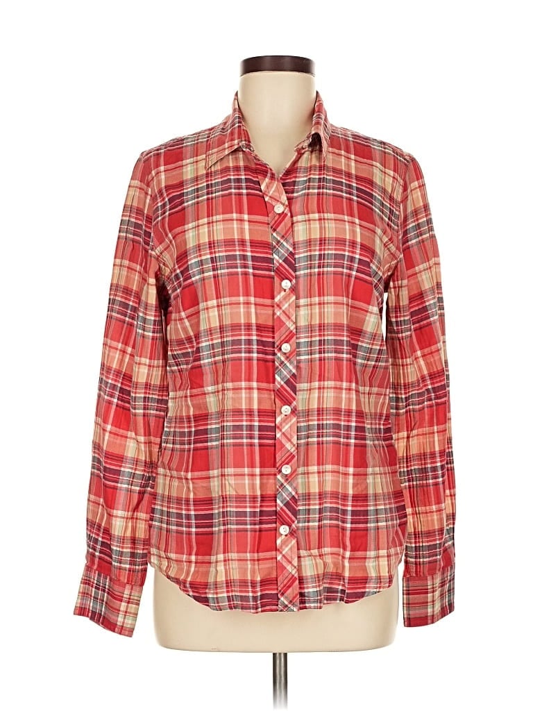 Pre-owned Lucky Brand Long Sleeve Button Down Shirt In Red