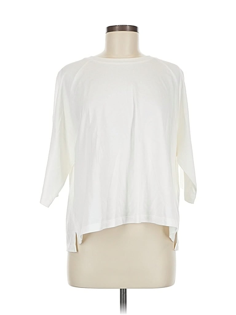Pre-owned Unbranded 3/4 Sleeve T-shirt In White