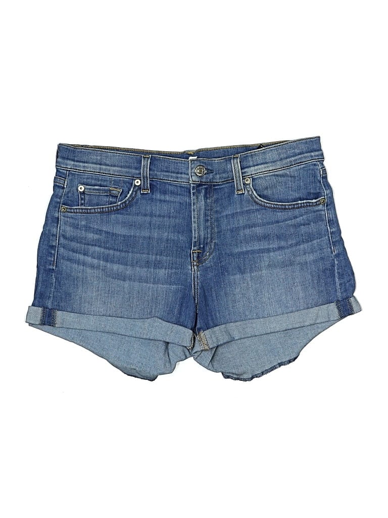 Pre-owned 7 For All Mankind Denim Shorts In Blue