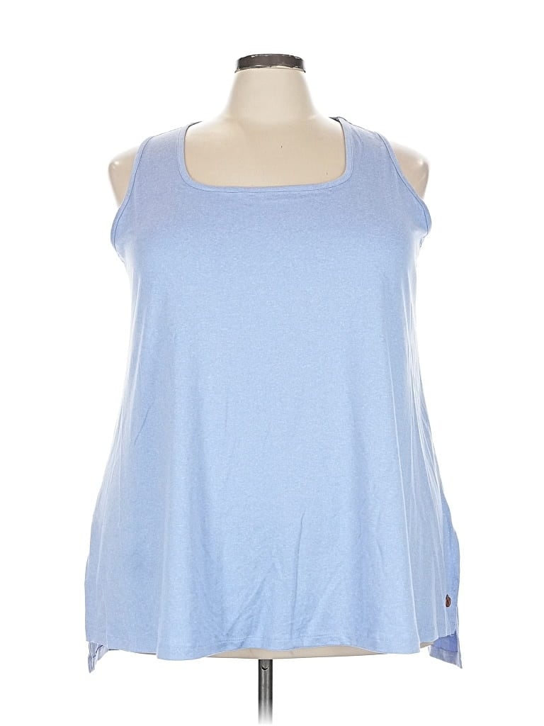 Pre-owned Livi Tank Top Blue Halter Neckline Tops
