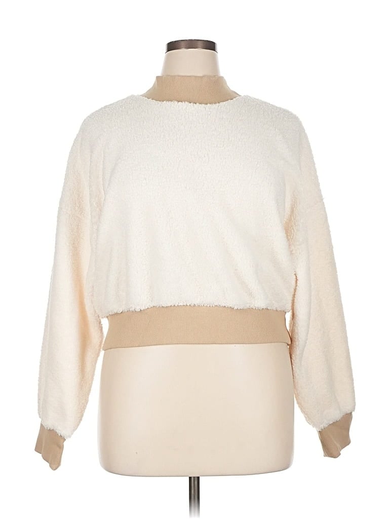 Pre-owned Fabletics Turtleneck Sweater In White