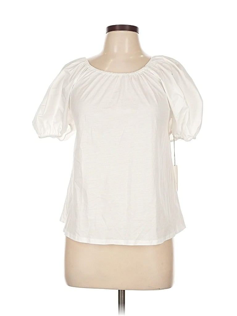 A NEW DAY Pre-owned Short Sleeve Blouse In White