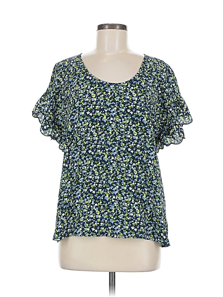 Pre-owned Michael Michael Kors Short Sleeve Blouse In Green