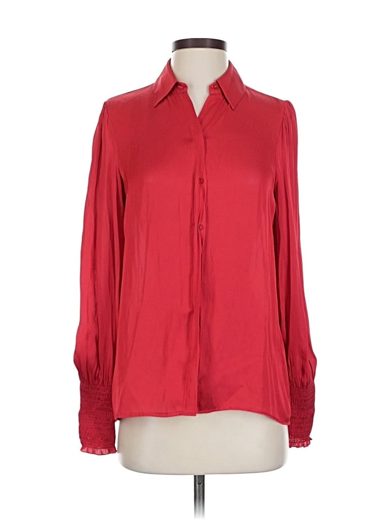 Pre-owned Express Long Sleeve Blouse In Red