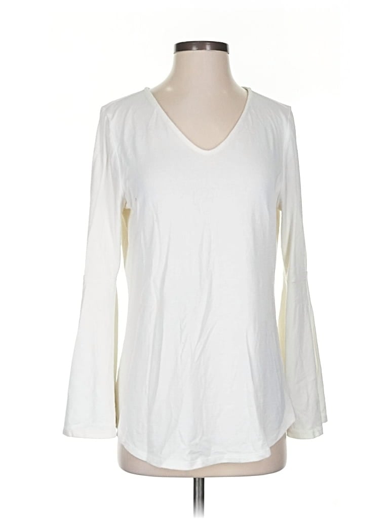 Pre-owned Ann Taylor Loft 3/4 Sleeve T-shirt In White