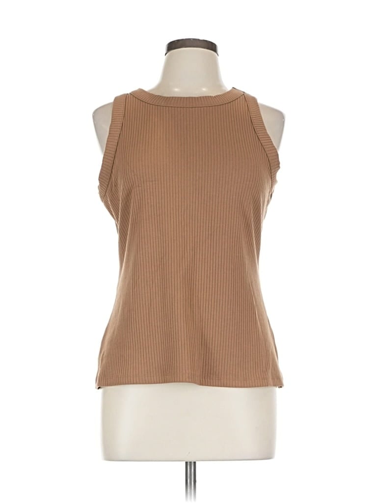 Pre-owned Inc International Concepts Tank Top Brown Halter Neckline Tops