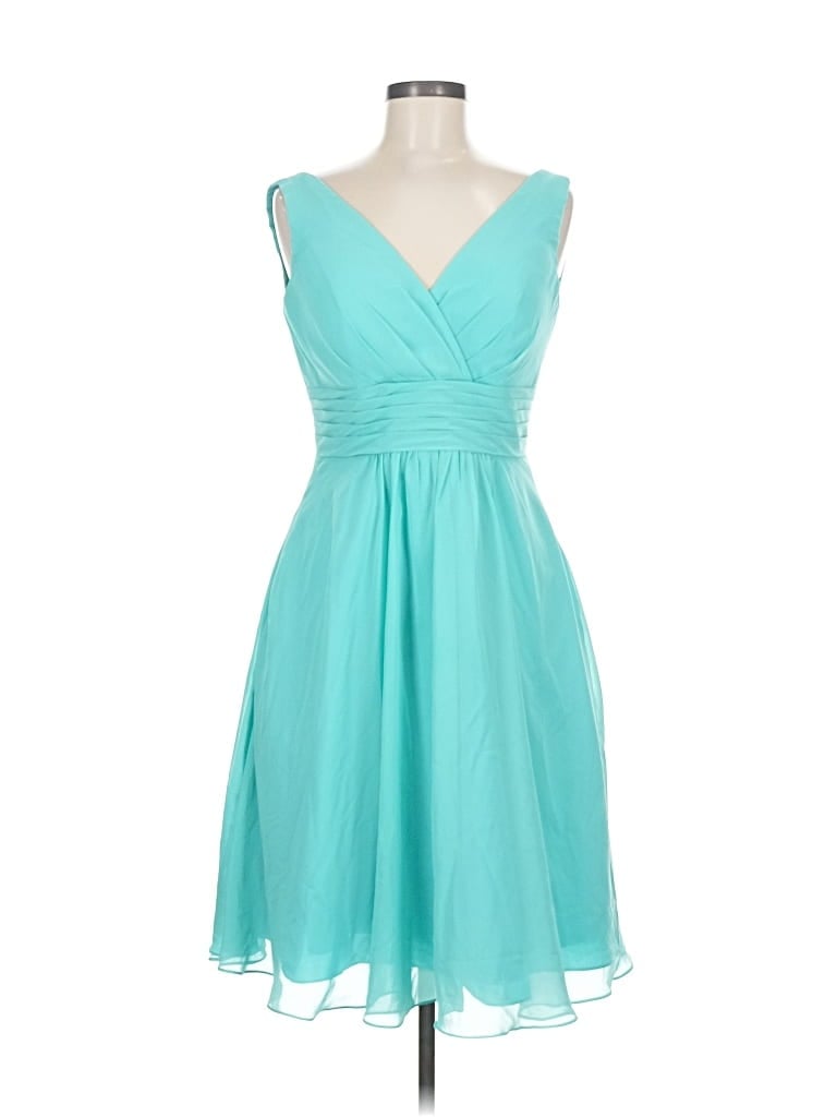 Azazie Cocktail Dress - Bridesmaid: Teal Dresses - Used - Size 8