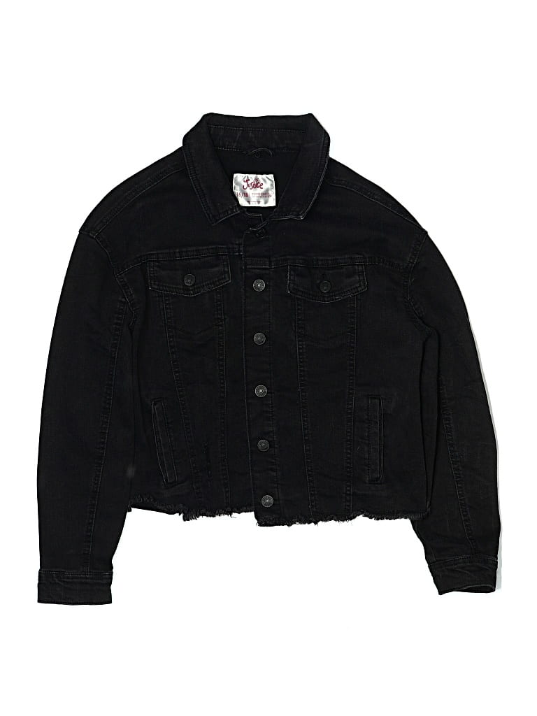 Pre-owned Justice Kids' Denim Jacket In Black