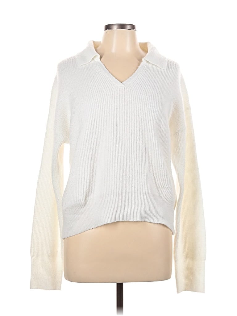 Pre-owned Michael Stars Pullover Sweater In White