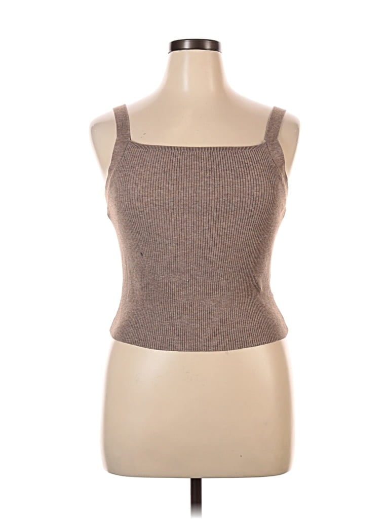 Pre-owned Uniqlo Tank Top Brown Strapless Neckline Tops