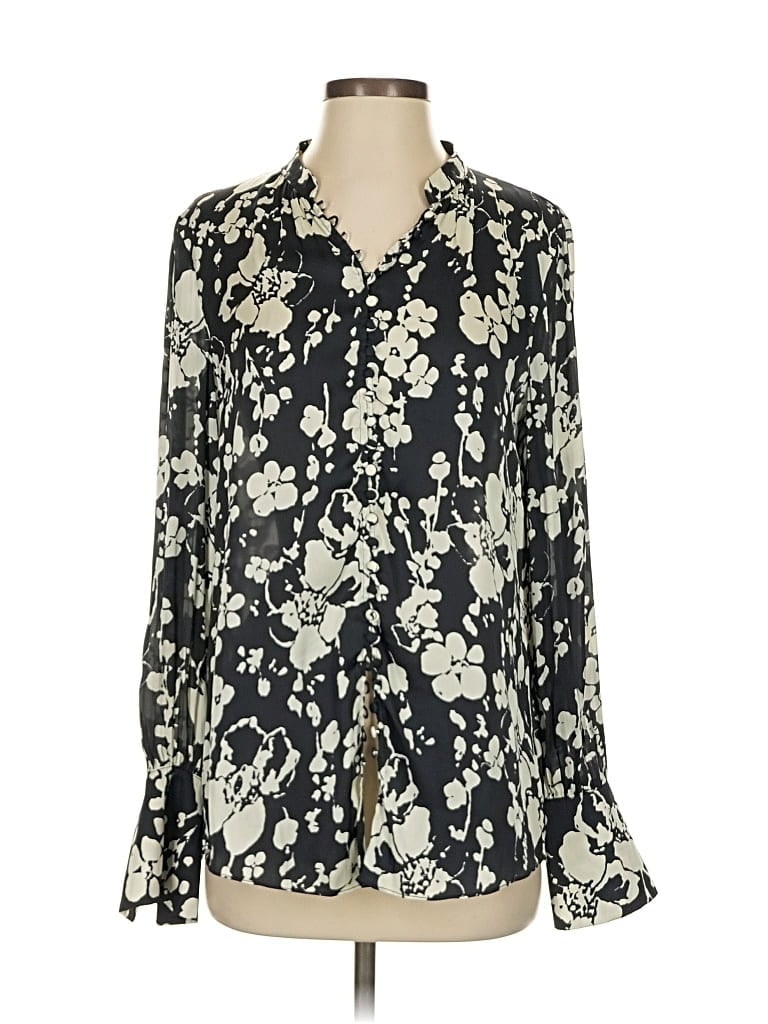 Pre-owned Joie Long Sleeve Blouse In Black