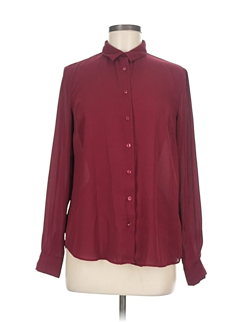 Click to view more detailed imagery on our partner's website Pre-owned New Look Long Sleeve Blouse In Burgundy