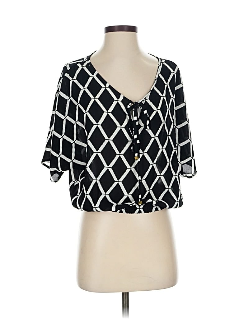 Pre-owned Veronica M 3/4 Sleeve Blouse In Black