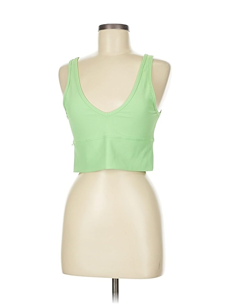 Pre-owned Lululemon Athletica Tank Top Green Halter Neckline Tops