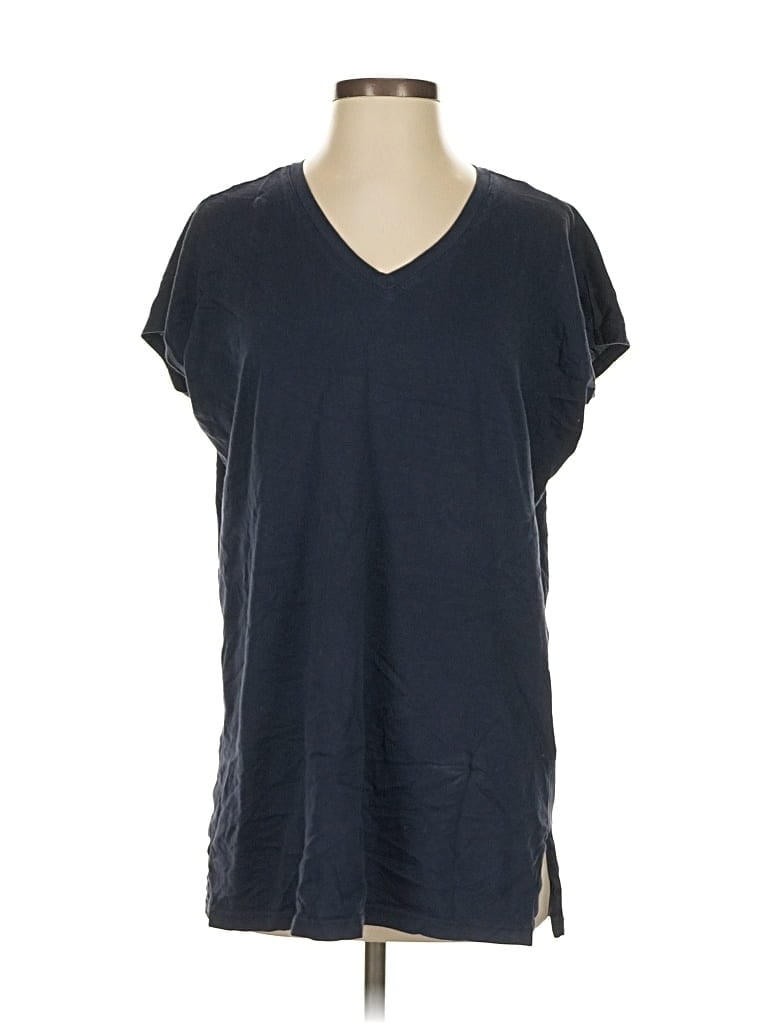 Pre-owned Lands' End Short Sleeve T-shirt In Blue