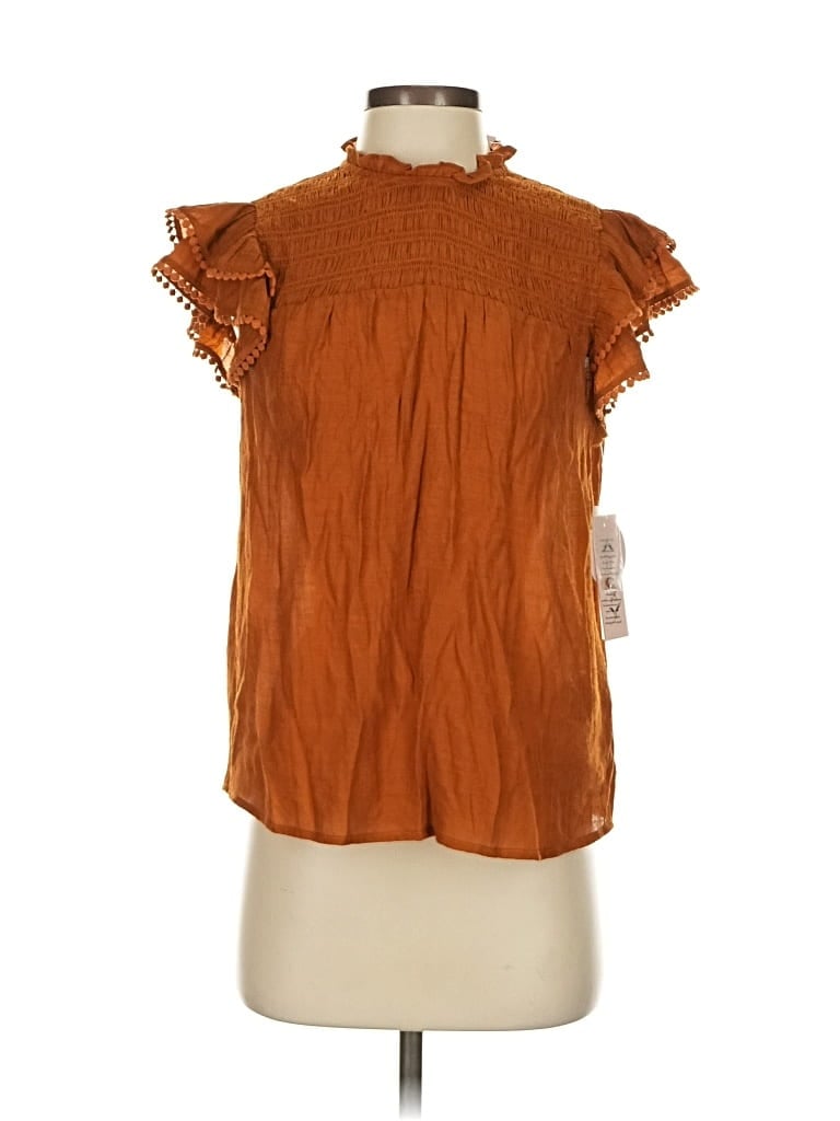 Click to view more detailed imagery on our partner's website Pre-owned Nanette Lepore Short Sleeve Blouse In Orange