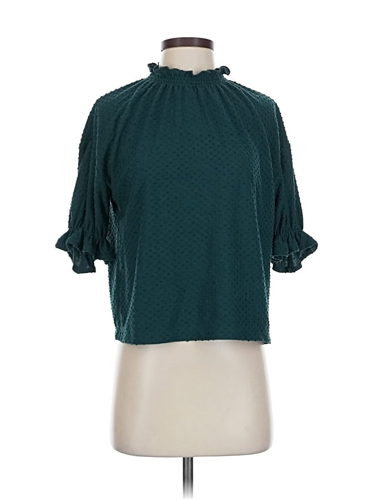 Pre-owned Texture & Thread Madewell 3/4 Sleeve Blouse In Blue