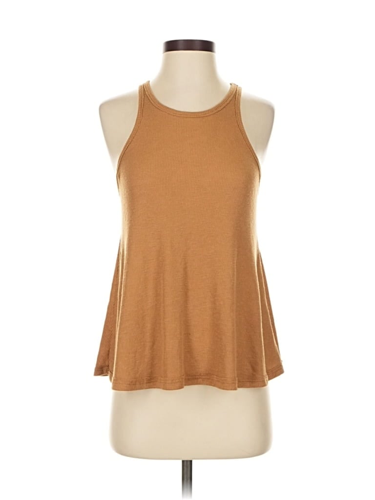 Click to view more detailed imagery on our partner's website Pre-owned Free People Tank Top Brown Halter Neckline Tops