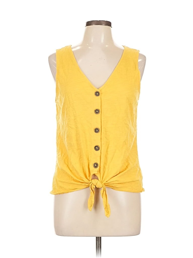 Click to view more detailed imagery on our partner's website Pre-owned Sanctuary Tank Top Yellow Plunge Neckline Tops