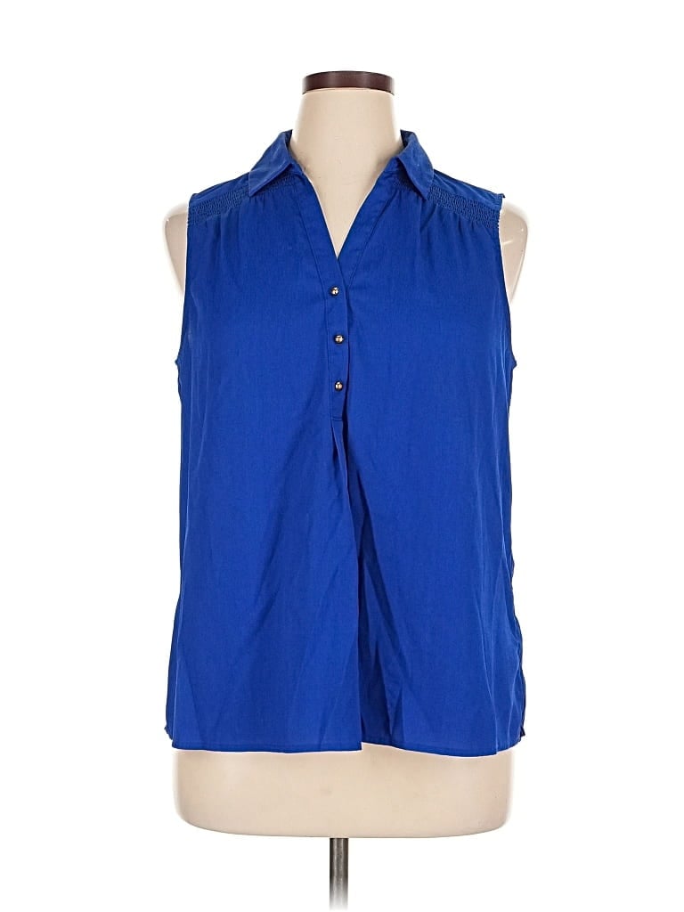 Pre-owned Dana Buchman Sleeveless Blouse In Blue