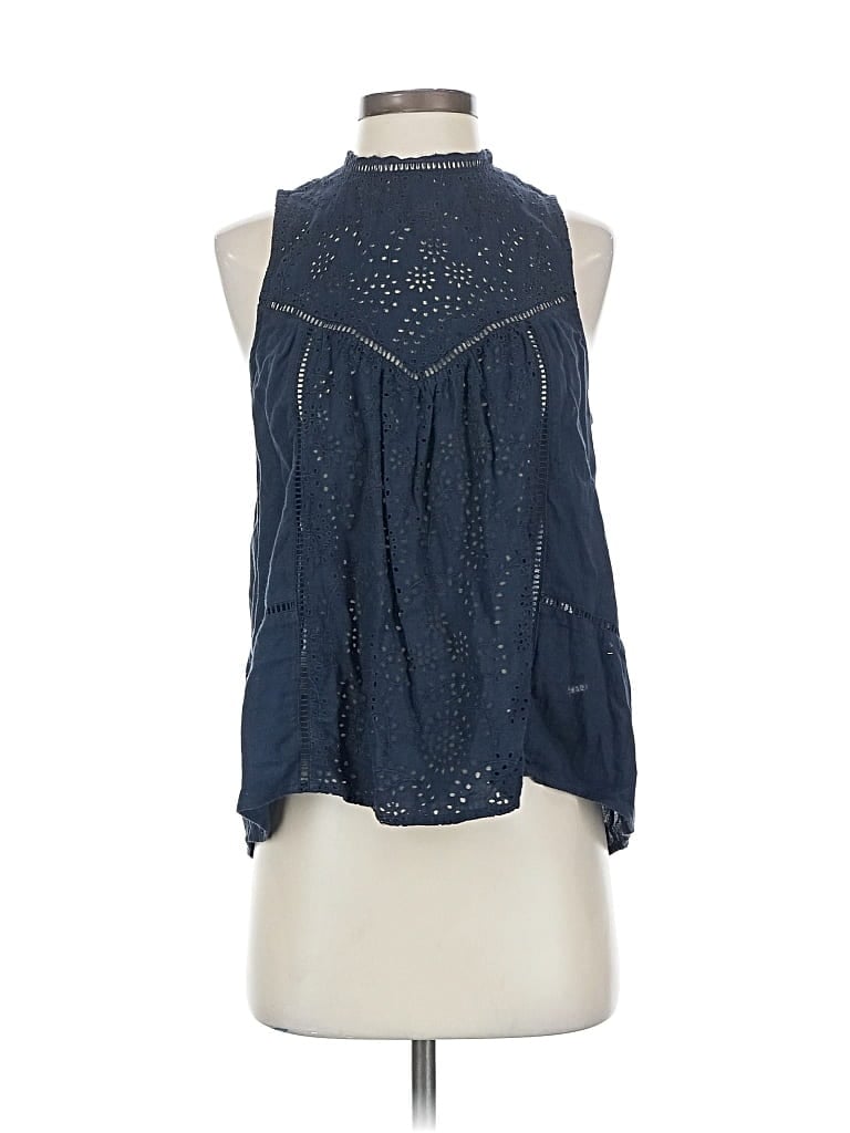 Pre-owned Abercrombie & Fitch Sleeveless Blouse In Blue