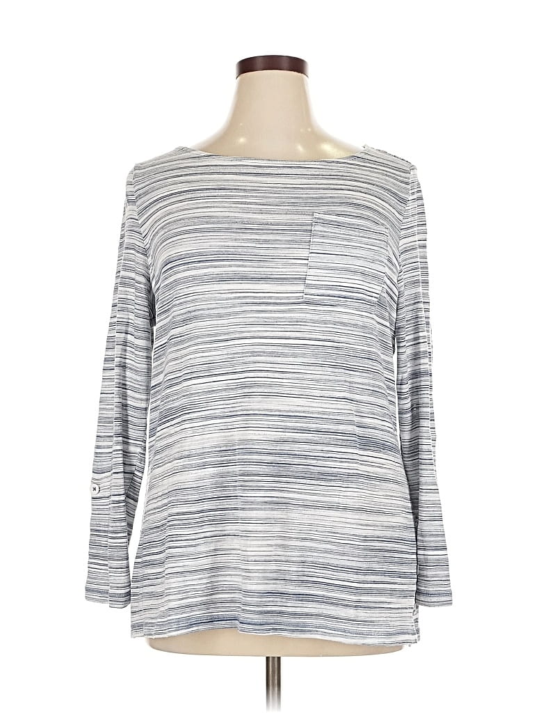 Pre-owned T By Talbots Long Sleeve T-shirt In Silver