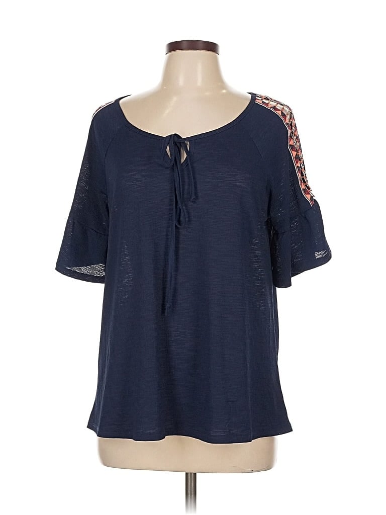 Pre-owned Naif Short Sleeve Blouse In Blue