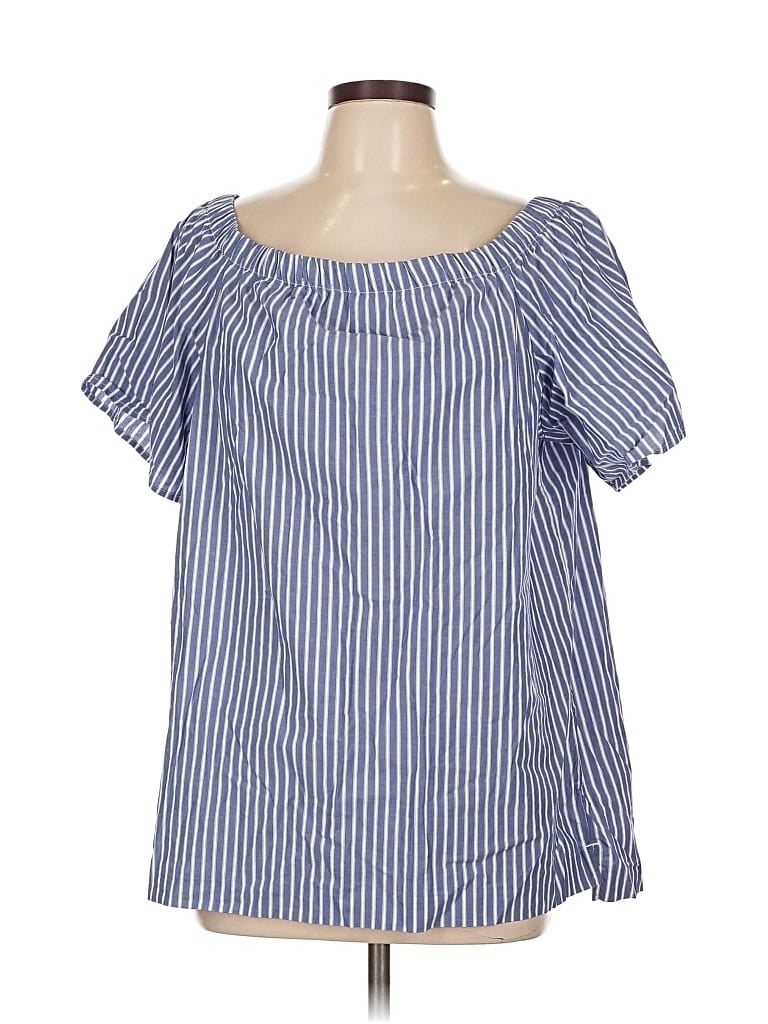 BANANA REPUBLIC Pre-owned Short Sleeve Blouse In Blue