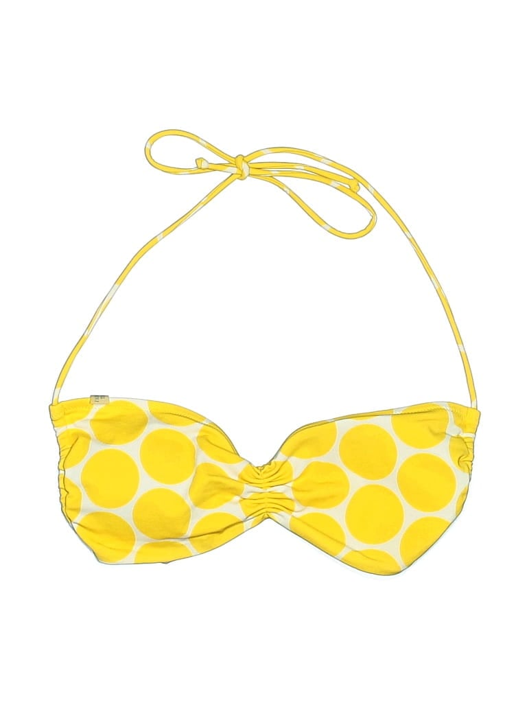 Pre-owned Victoria's Secret Swimsuit Top Yellow Polka Dots Pattern Swimwear