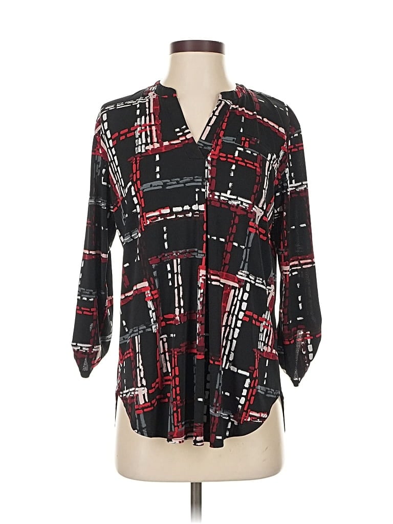 Pre-owned Cato 3/4 Sleeve Blouse In Black