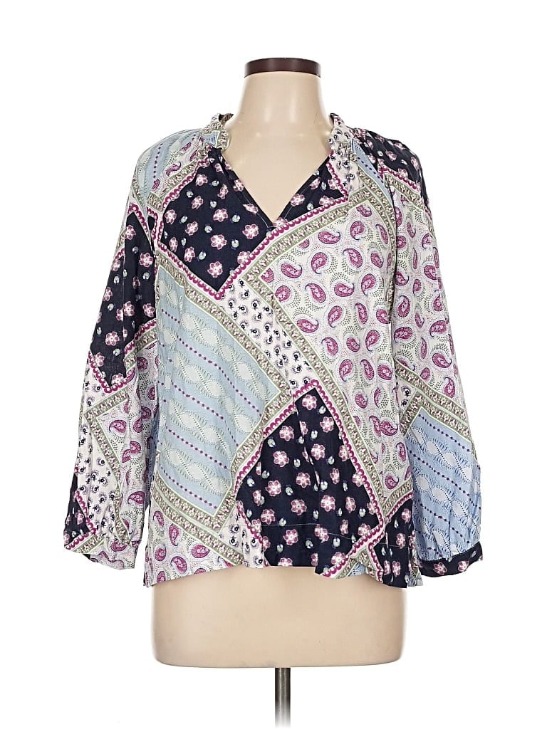 Pre-owned Ann Taylor Loft 3/4 Sleeve Blouse In Purple