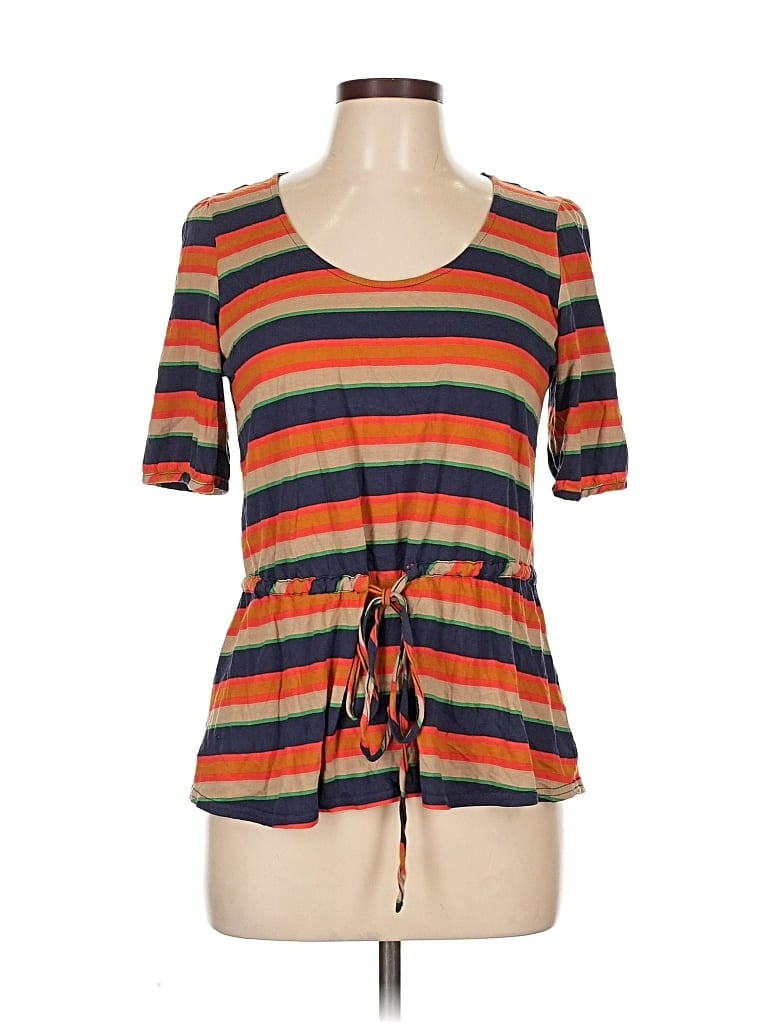 Pre-owned Fossil Short Sleeve Top Orange Sweetheart Neckline Tops