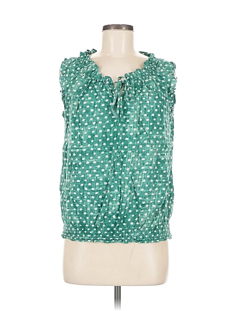 Pre-owned A.n.a. A New Approach Sleeveless Blouse In Green