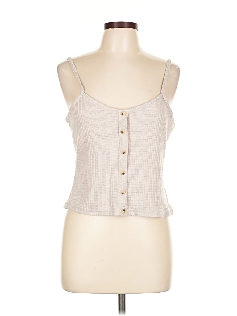 PAPER CRANE Pre-owned Tank Top Ivory Sweetheart Neckline Tops In White