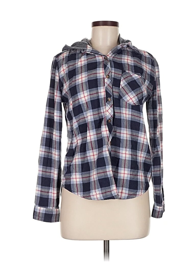 Pre-owned La Hearts Long Sleeve Button Down Shirt In Blue