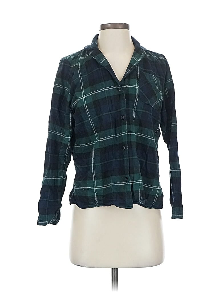 Pre-owned Old Navy Long Sleeve Blouse In Green